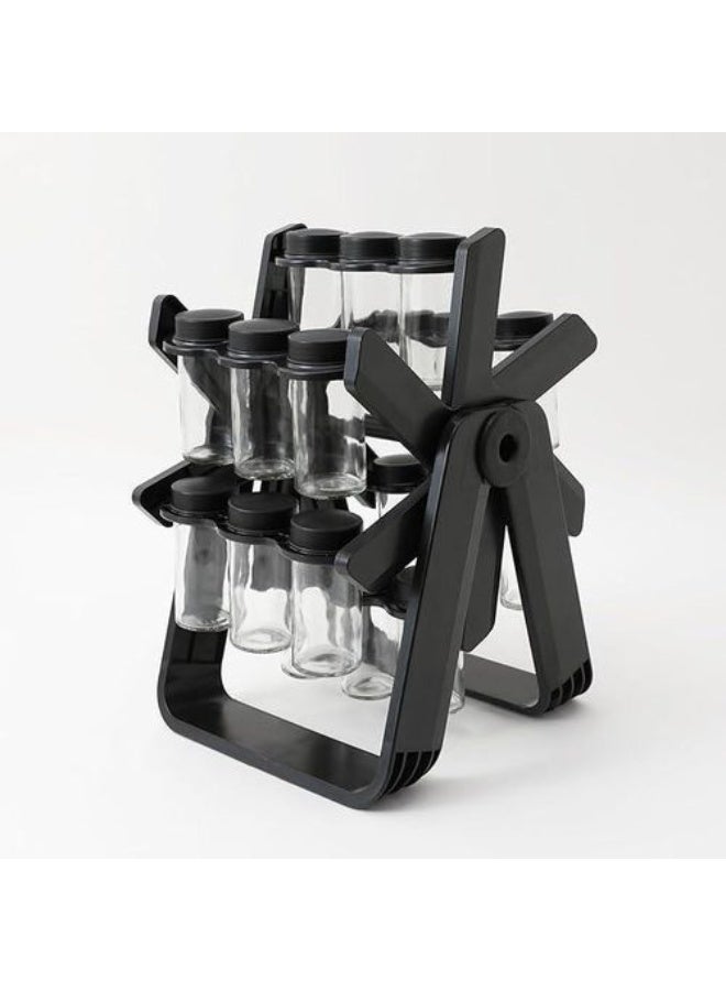 Kitchen spice rack organizer, 360-degree rotating spice rack with 18 jars, multi-functional kitchen spice rack - Image 2